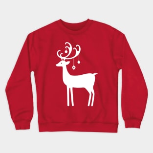 Scandinavian Vintage Christmas Reindeer - White Crewneck Sweatshirt